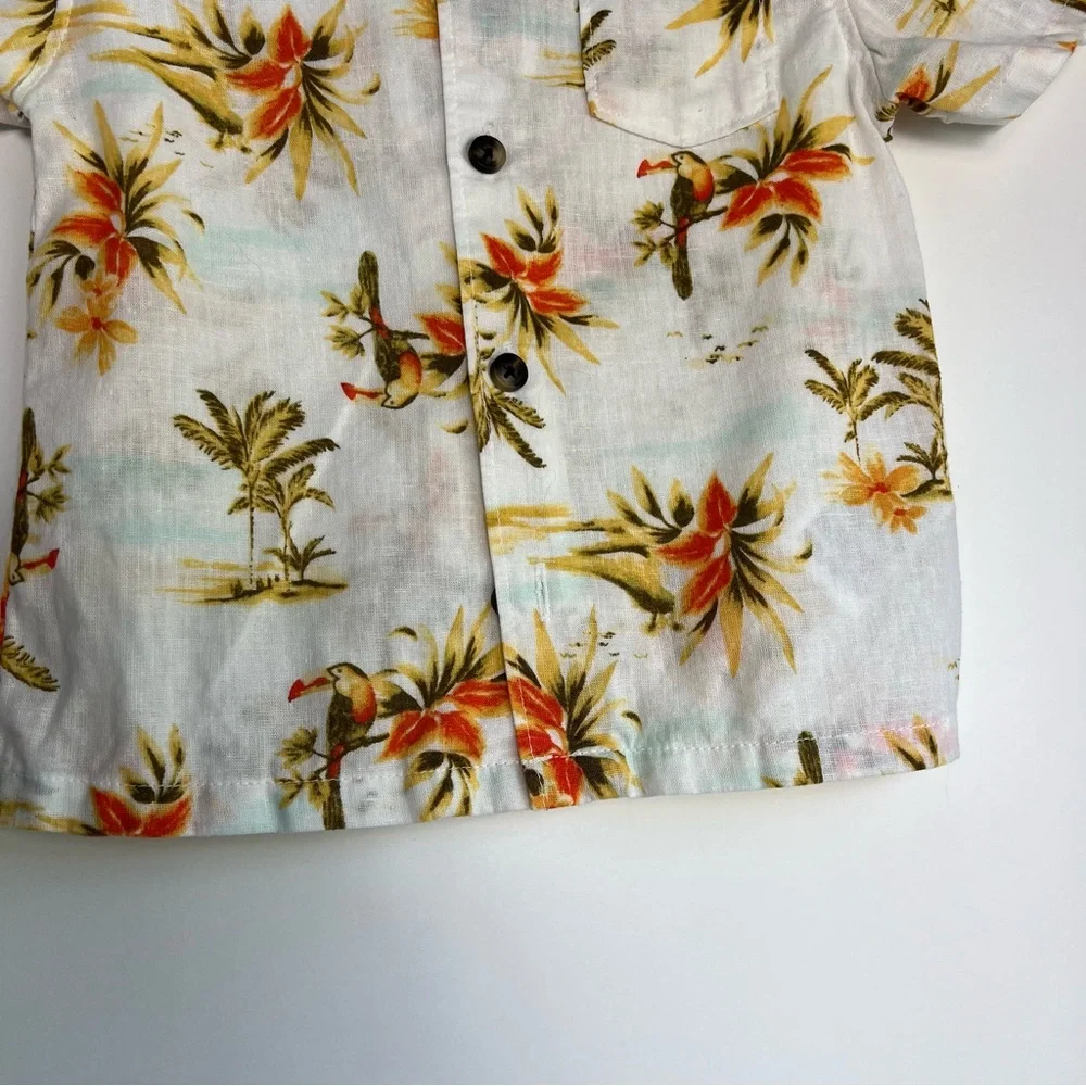 Short-Sleeve‎ Linen-Blend Pocket Shirt for Boys 18-24 M
